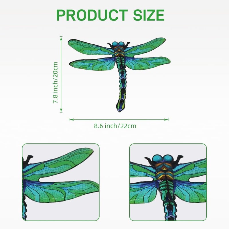 dreamskip Store Metal Dragonfly Wall Decor Art, 4 Pack Colorful Metal Dragonflies Outdoor Wall Art, Hand Painted Outdoor Wall Decor For Garden, Yard, Fence, Patio, Outside, Living Room Decoration - Image 2